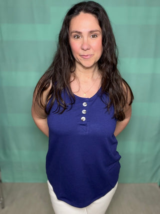 Andree By Unit 1/4 Button Down Tank Top