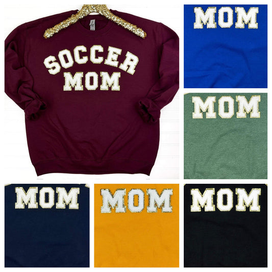 Soccer Mom Chenille Patch Sweatshirt MadreForte LLC