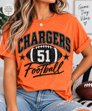 Custom Team Football Number Graphic Tee