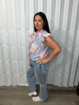 Metallic Seam Mid Rise Judy Blue Flare