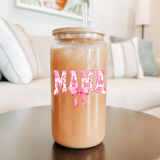 Pink Mama Bow | Sipper Glass, 16oz