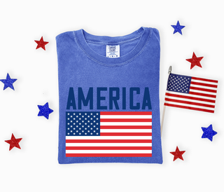 American Flag Comfort Colors Tee