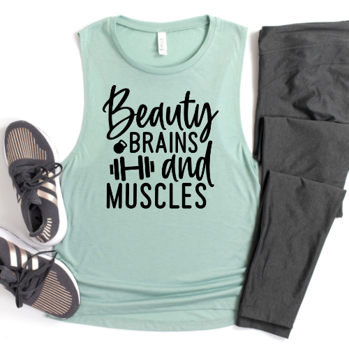 Beauty Brains Muscles | Bella Muscle Tank MadreForte LLC