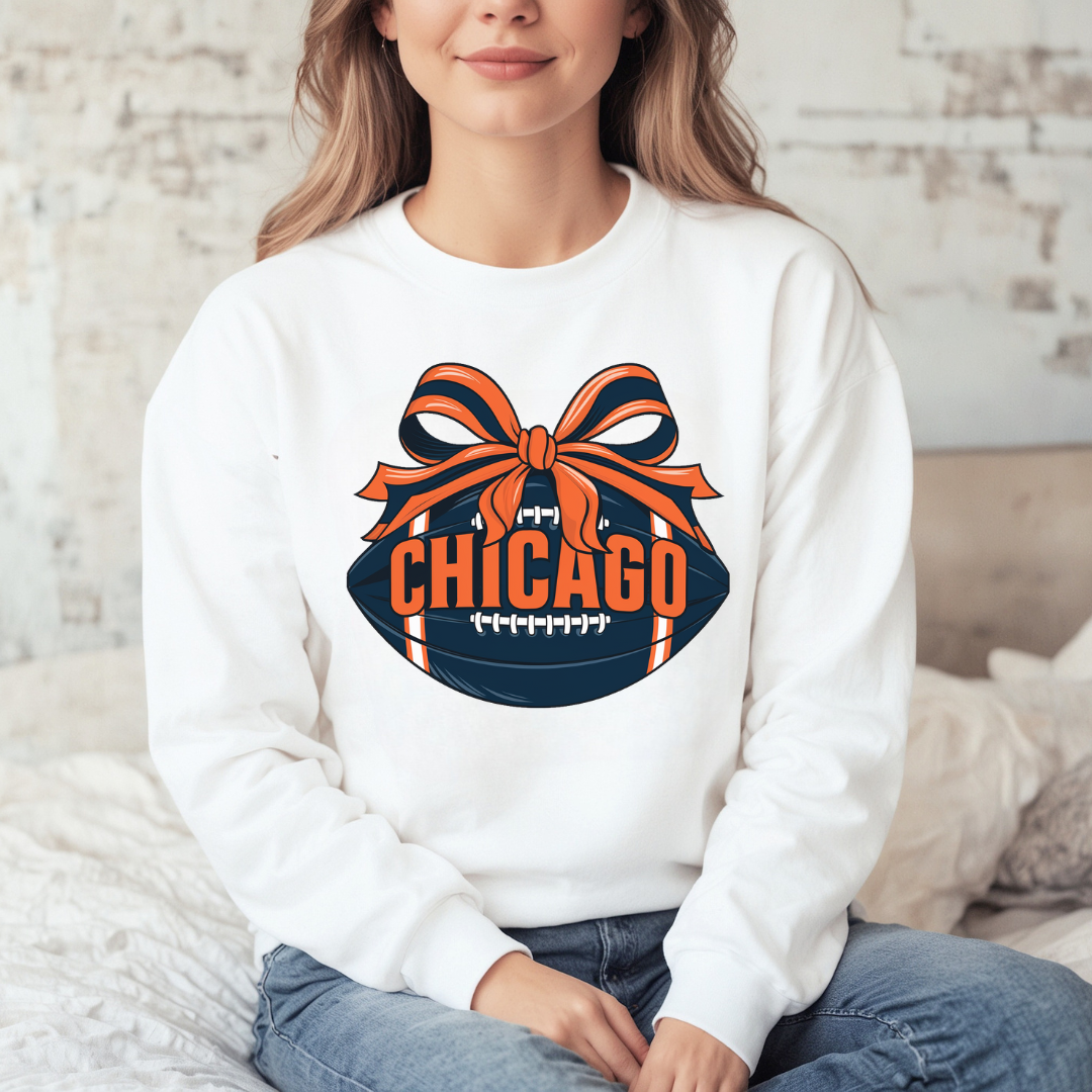 Chicago Football Bow Sweatshirt