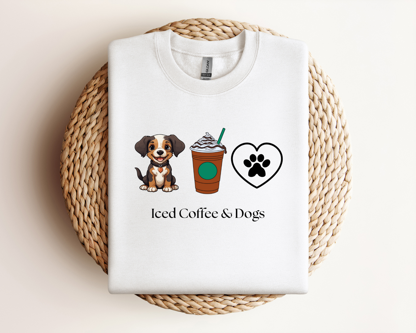 Iced Coffee & Dogs | Sweatshirt or Tshirt MadreForte LLC