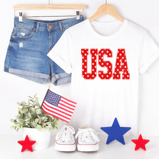 Distressed USA (Red) Tee