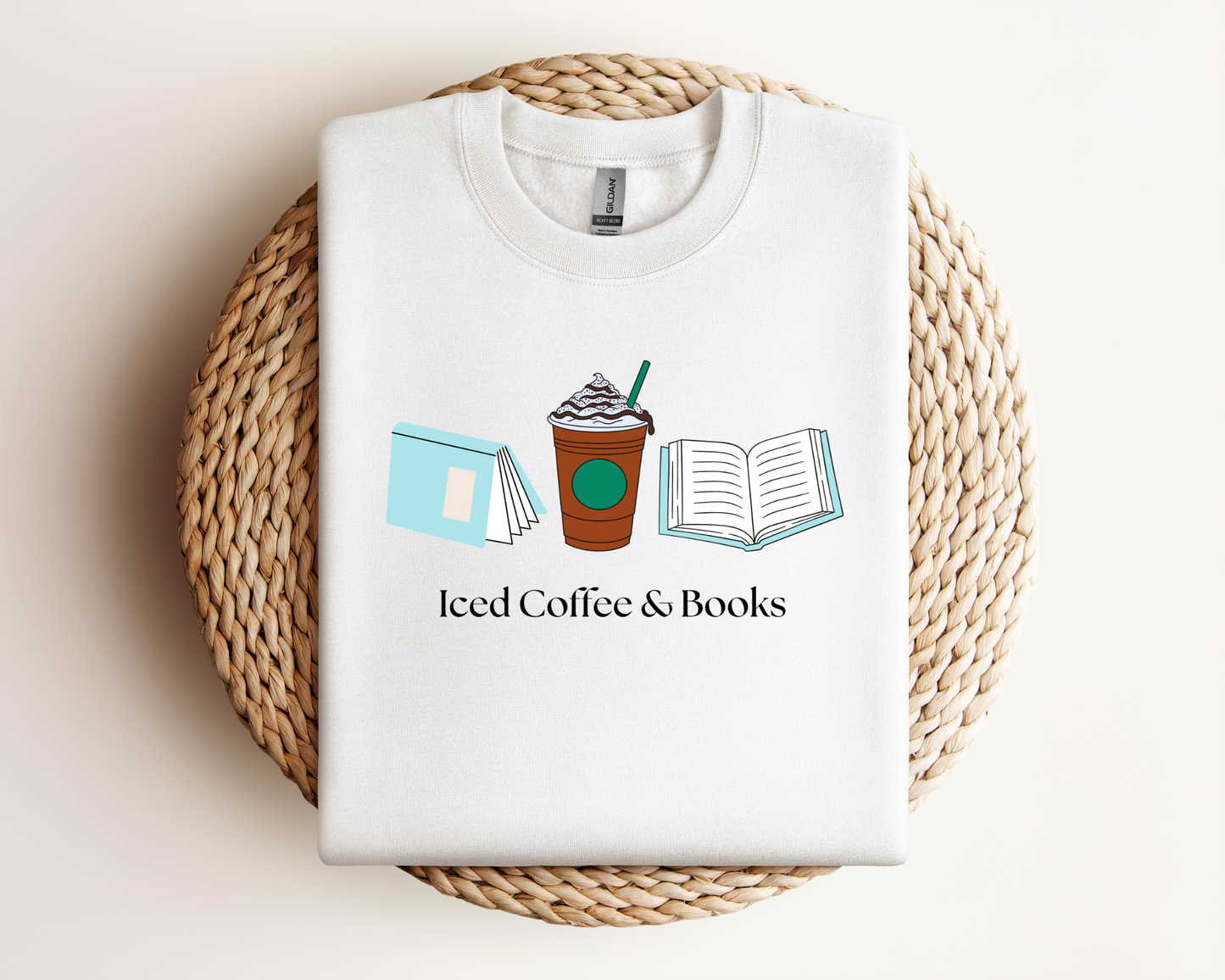 Iced Coffee & Books | Sweatshirt or Tshirt MadreForte LLC