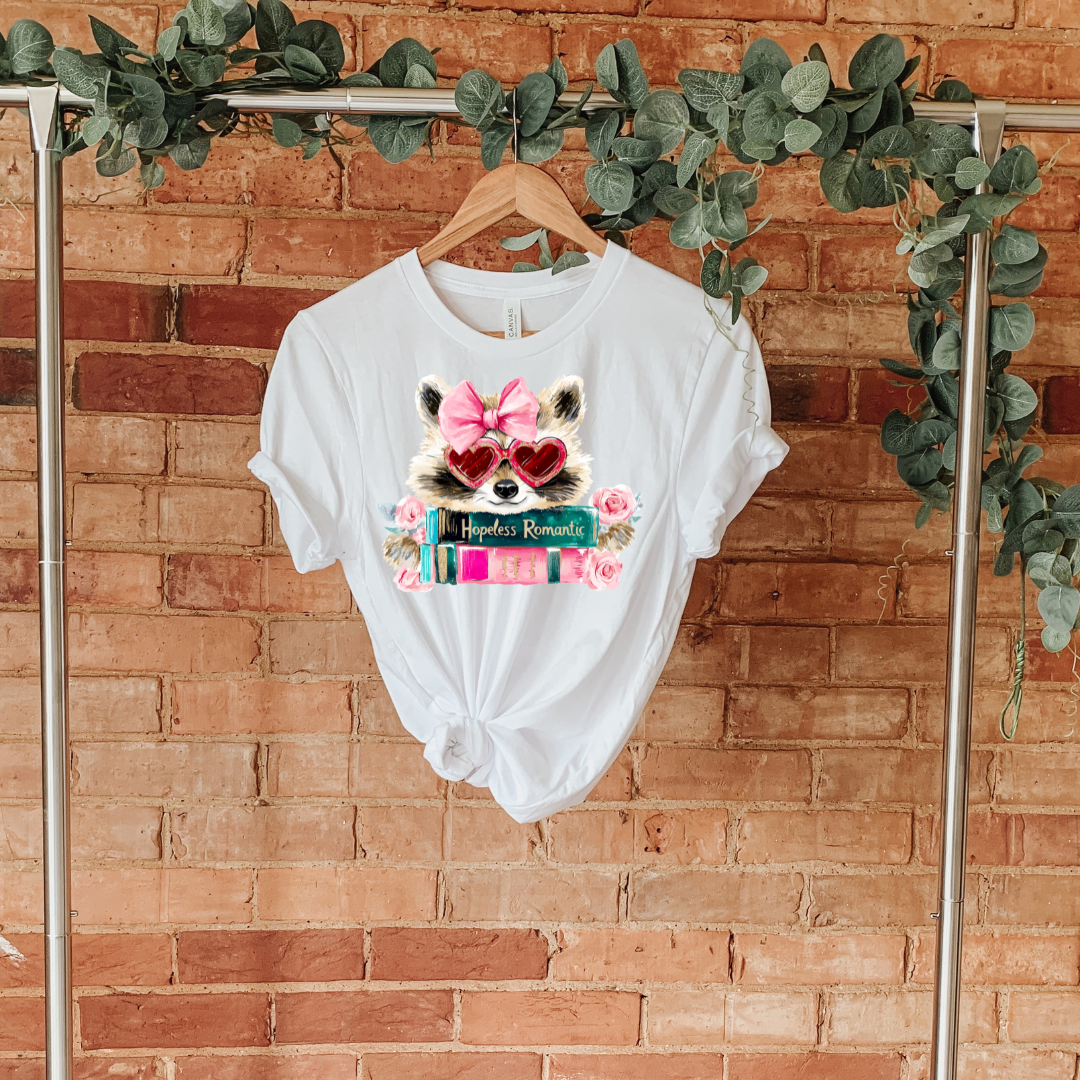 Hopeless Romantic Raccoon| T Shirt or Sweater MadreForte LLC