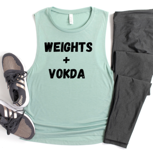 Weights + Vodka| Bella Muscle Tank MadreForte LLC