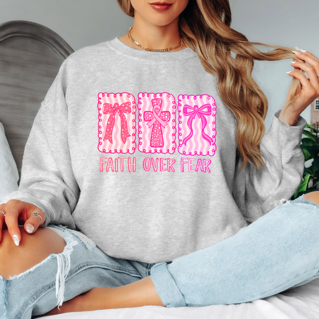 Pink Faith over Fear Sweatshirt