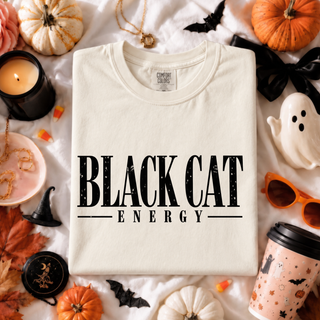 Black Cat Energy Halloween Graphic Tee
