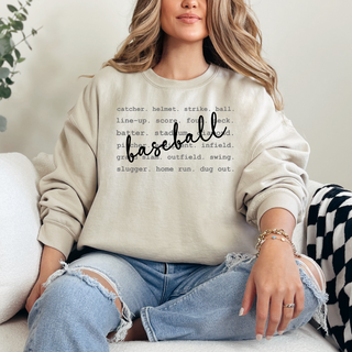 Baseball Words| Sweatshirt or T-Shirt