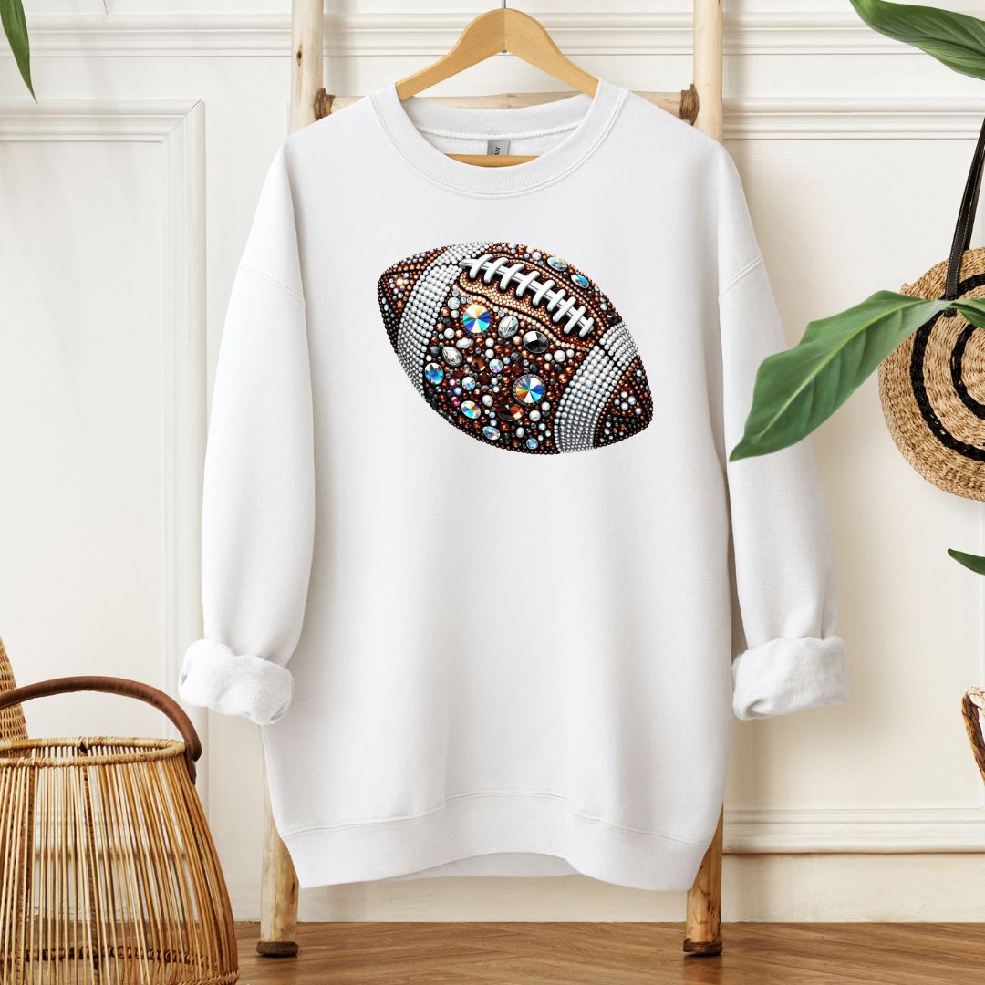 Rhinestone Football| Sweatshirt or Hoodie MadreForte LLC