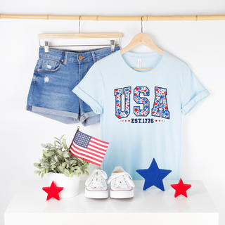 Floral USA Tee
