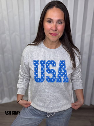 Distressed USA (Blue) Sweatshirt