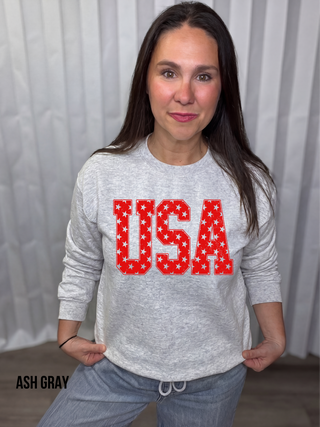 Distressed USA (RED) Sweatshirt