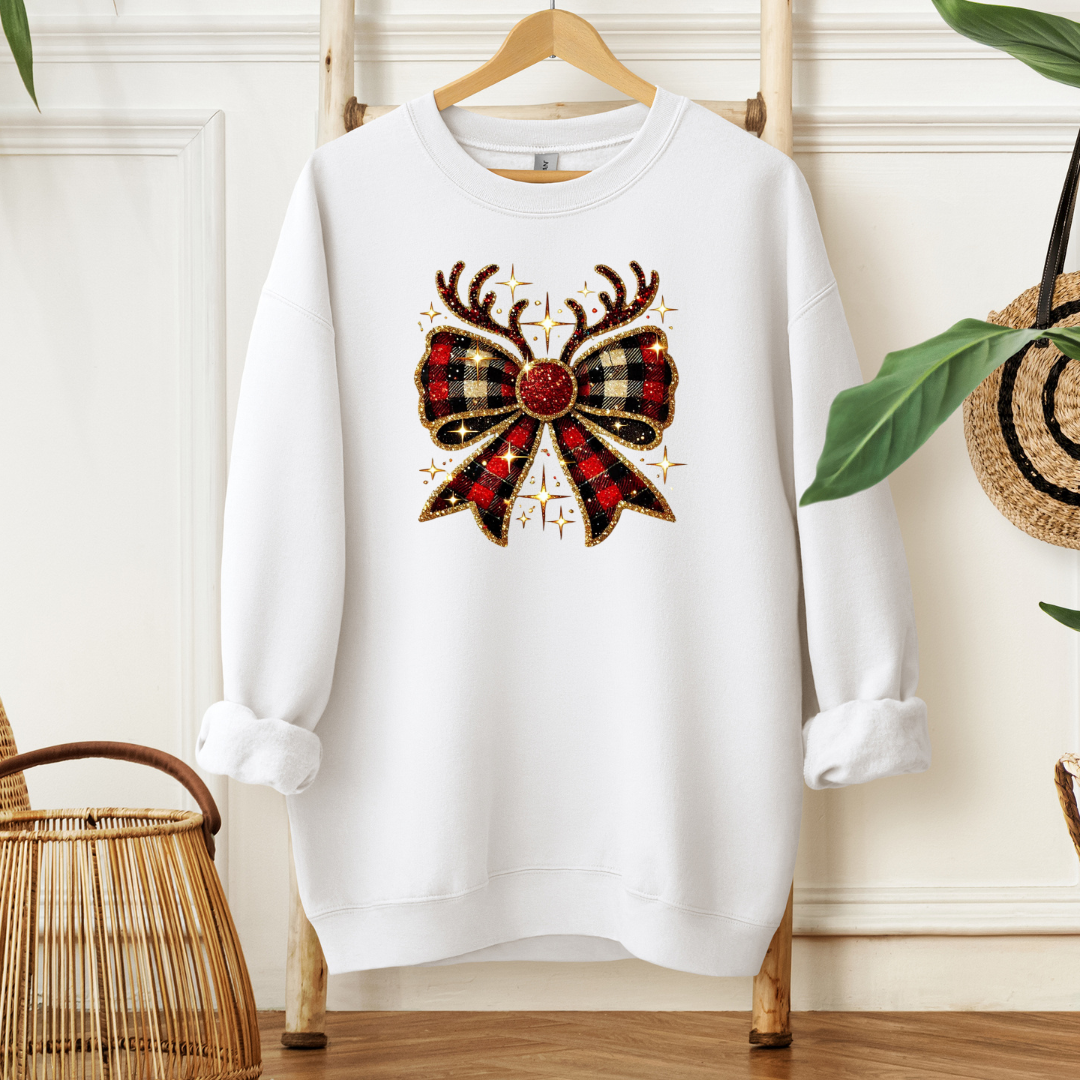 Reindeer Bow | Sweatshirt MadreForte LLC