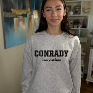 Conrady Hickory HIlls in Bold Black Sweatshirt