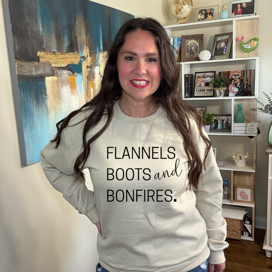 Flannel, Boots, & Bonfires Sweatshirt