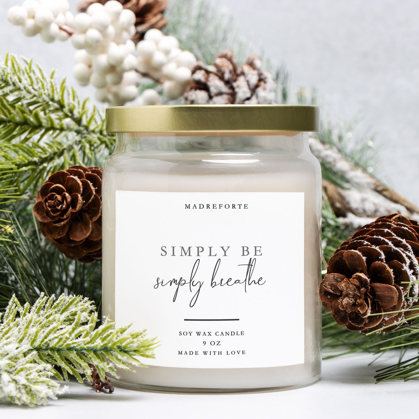 Simply Breathe, Candle Apothecary Jar 9oz MadreForte LLC