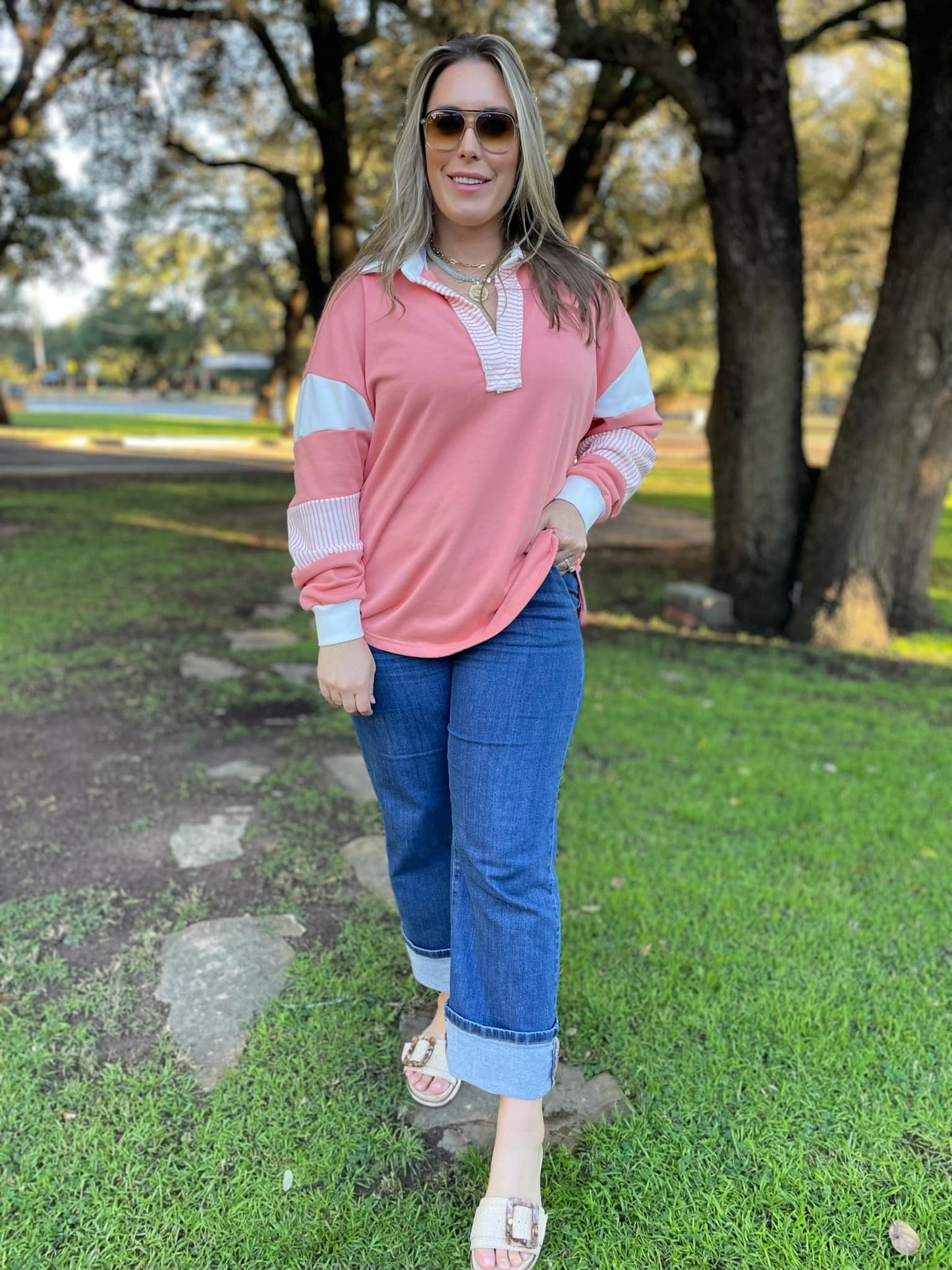 PREORDER: Stay Preppy Collared Sweatshirt in Five Colors MadreForte LLC