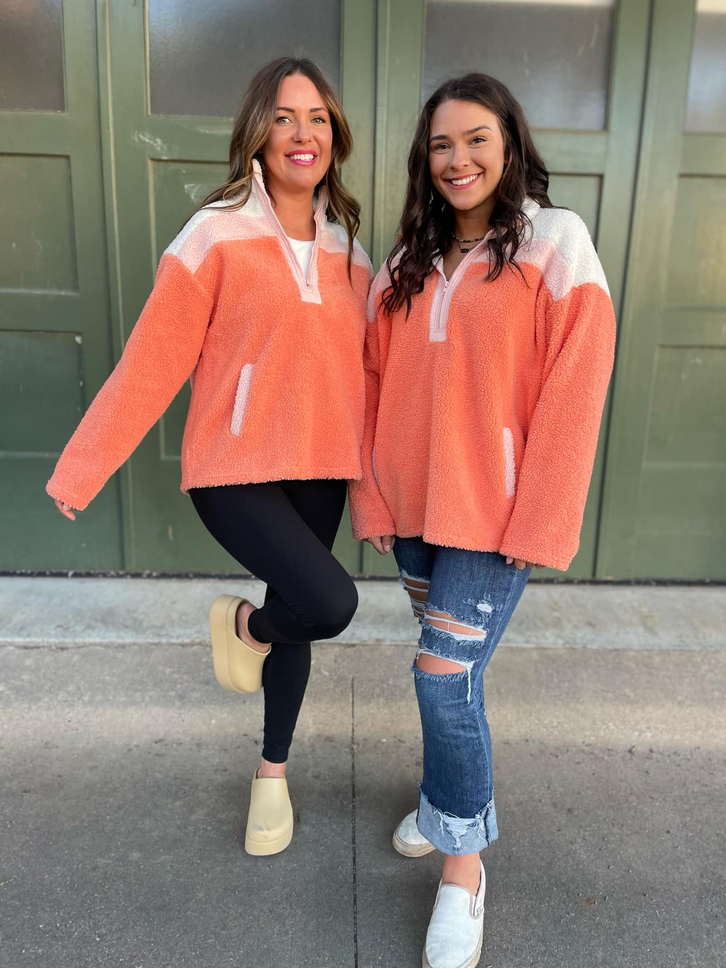 PREORDER: Half Zip Fleece Pullover in Sherbet MadreForte LLC