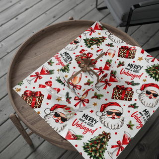 Merry & Unhinged Christmas Wrapping Paper | Funny Holiday Gift Wrap