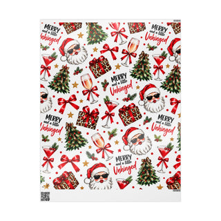 Merry & Unhinged Christmas Wrapping Paper | Funny Holiday Gift Wrap
