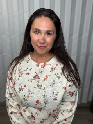 Jade by jane Floral Lightweight Long Sleeve Sweater