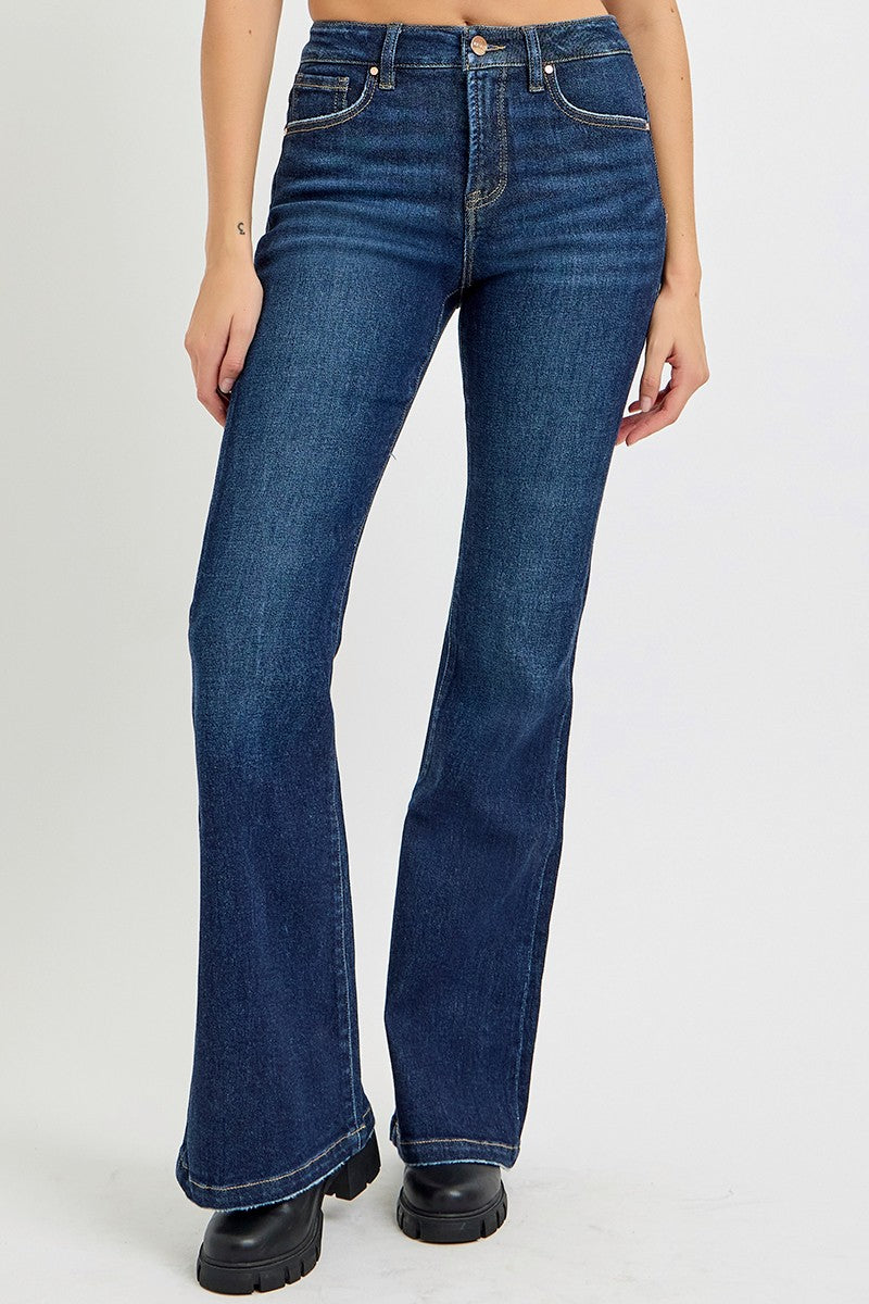 RISEN Full Size High Rise Flare Jeans with Pockets MadreForte LLC