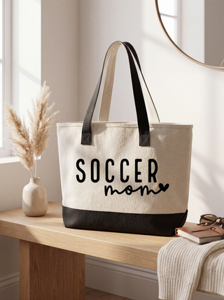 Sports Mom Canvas Tote Bag