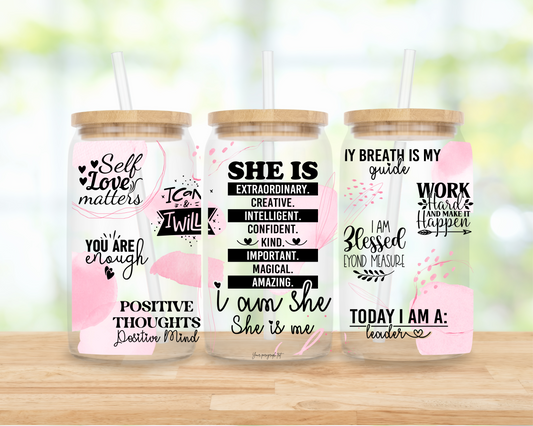 She is  | Sipper Glass, 16 oz