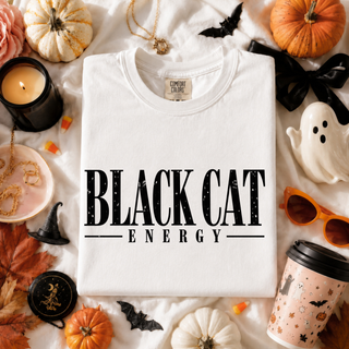 Black Cat Energy Halloween Graphic Tee