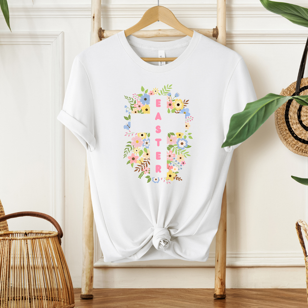 Easter Floral Cross |  T-Shirt MadreForte LLC