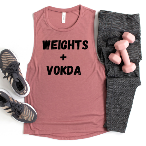 Weights + Vodka| Bella Muscle Tank MadreForte LLC