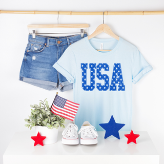 Distressed USA (Blue) Tee