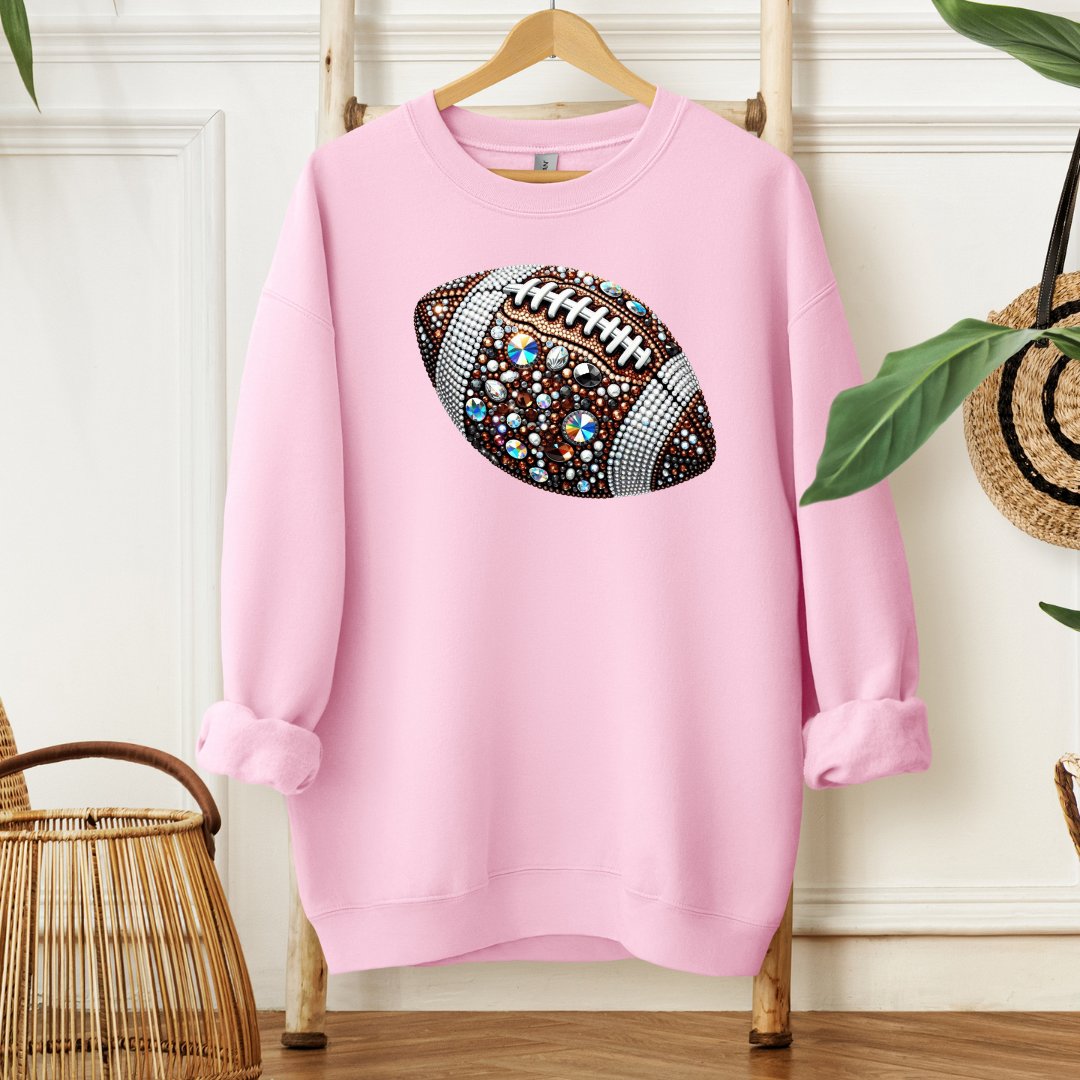 Rhinestone Football| Sweatshirt or Hoodie MadreForte LLC