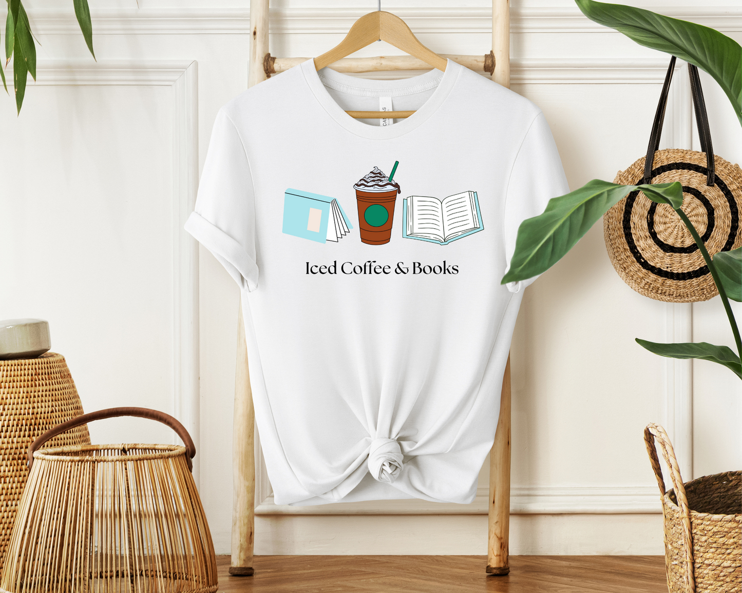 Iced Coffee & Books | Sweatshirt or Tshirt MadreForte LLC