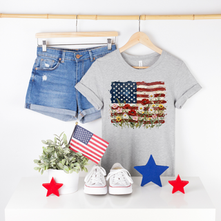 Patriotic Wildflower USA Tee