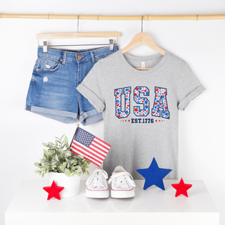 Floral USA Tee