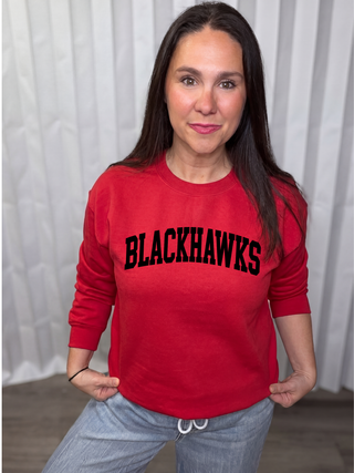Bold Blackhawks Graphic Crew Sweatshirt