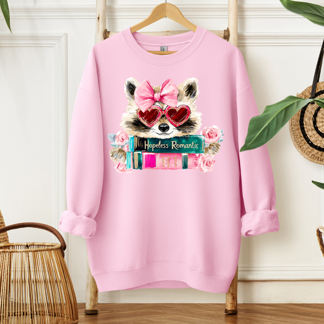 Hopeless Romantic Raccoon| T Shirt or Sweater MadreForte LLC