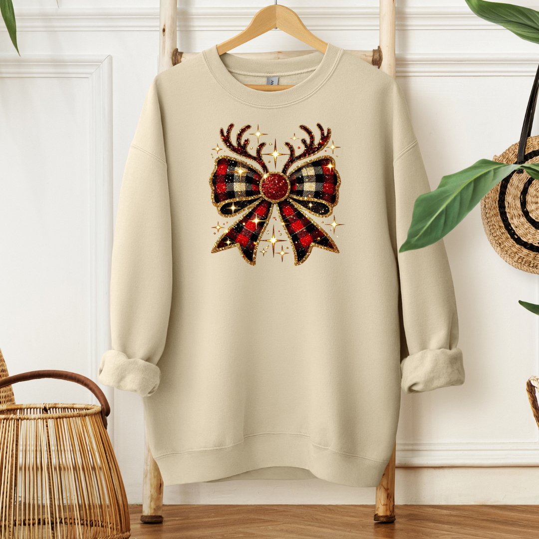 Reindeer Bow | Sweatshirt MadreForte LLC