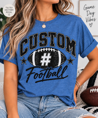 Custom Team Football Number Graphic Tee