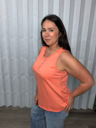 Terry Henley Tank — Coral or Navy