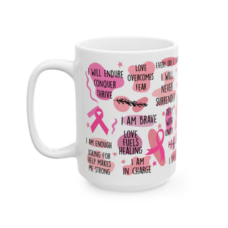 Breast Cancer Warrior Ceramic Mug 15oz