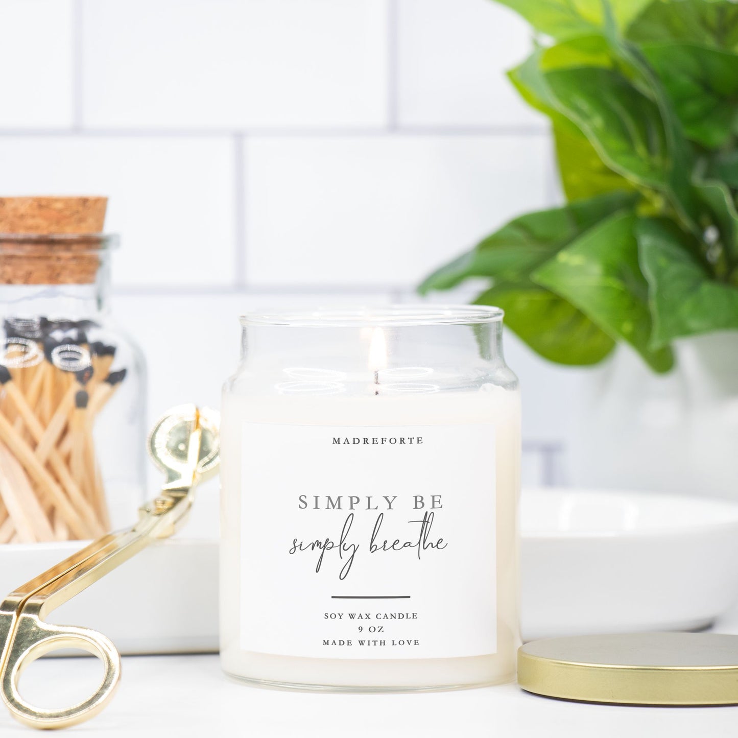 Simply Breathe, Candle Apothecary Jar 9oz MadreForte LLC