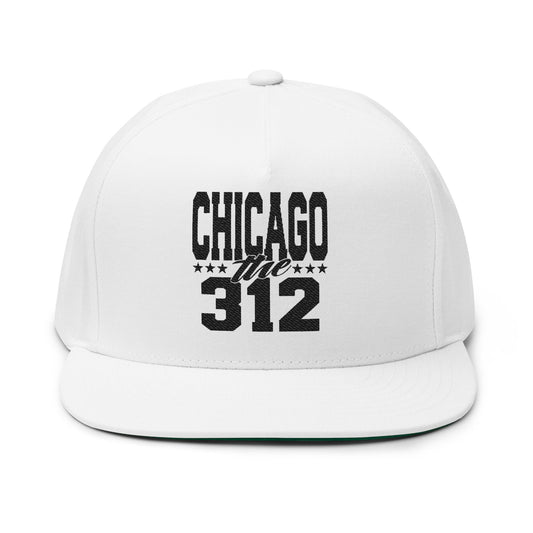 Chicago 312 Flat Bill  Baseball Hat embroidered