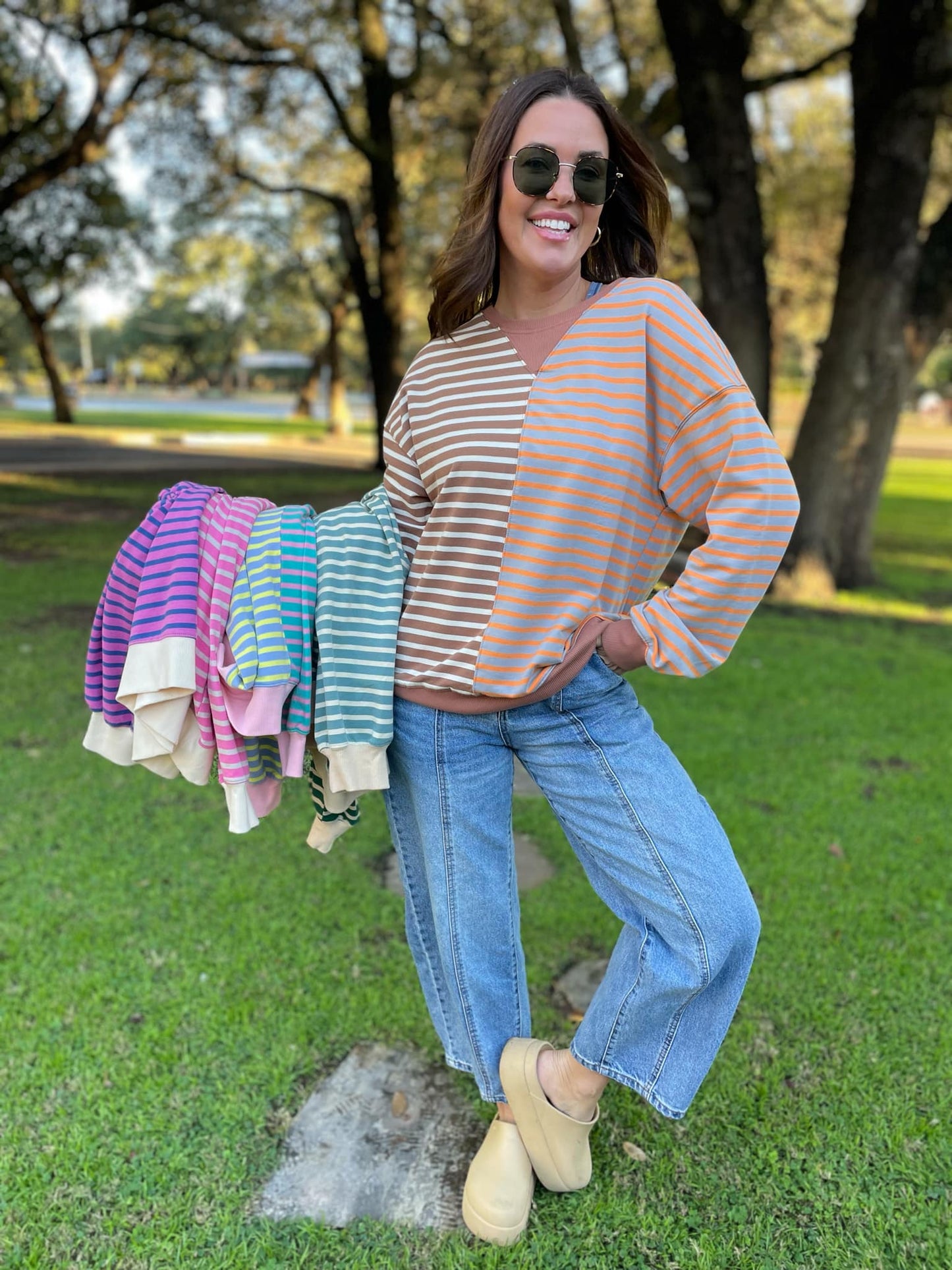 PREORDER: Step By Step Stripe Sweatshirt in Four Colors MadreForte LLC