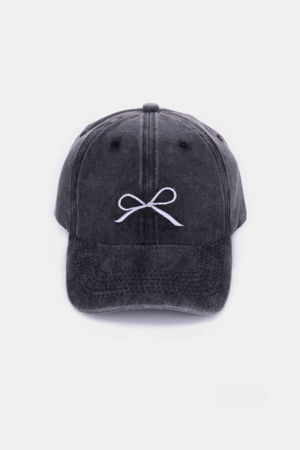 Zenana Bow Embroidered Washed Cotton Caps MadreForte LLC